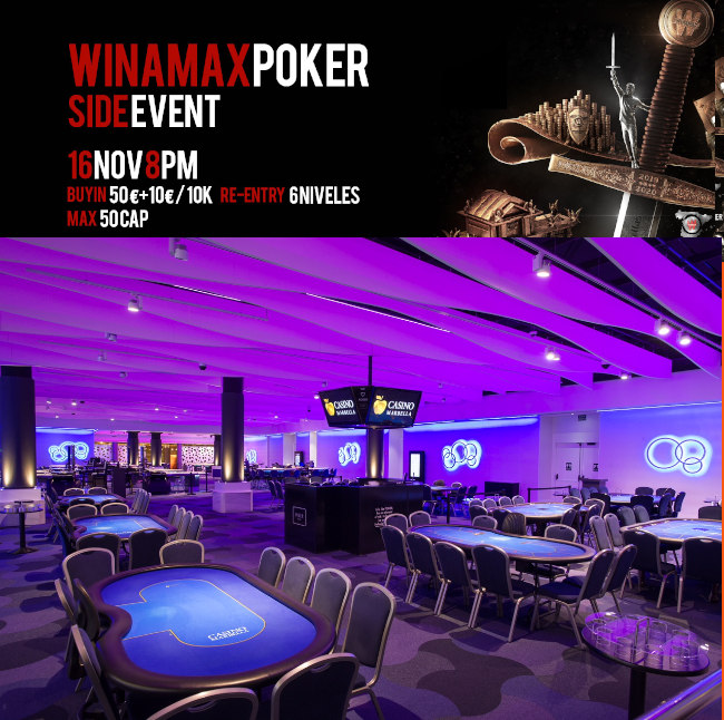 Casino Marbella recibe este sábado el Winamax Poker Tour y complementa el Main Event con un Evento Paralelo de 50€ 