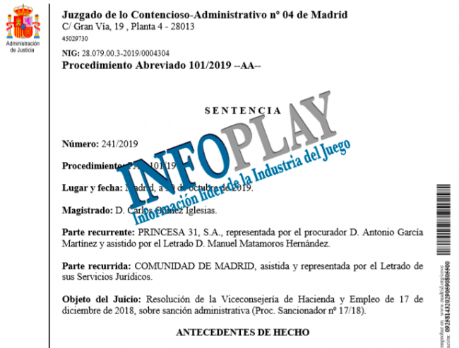 EXCLUSIVA | La Justicia anula las multas de la Comunidad de Madrid por no alcanzar el porcentaje mínimo de venta de cartones virtuales en el Bingo Dinámico