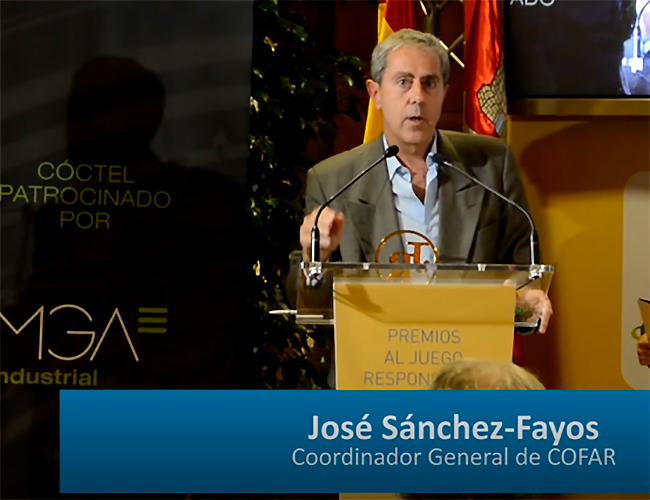PREMIO INICIATIVA MÁS DESTACADA EN JUEGO RESPONSABLE: PROGRAMA DE ACREDITACIÓN PARA HOSTELERÍA DE COFAR
José Sánchez-Fayos anuncia que 25.650 establecimientos ya están acreditados en toda España
