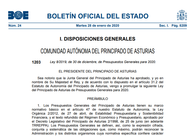  Publicadas en el BOE las novedades fiscales en Asturias
