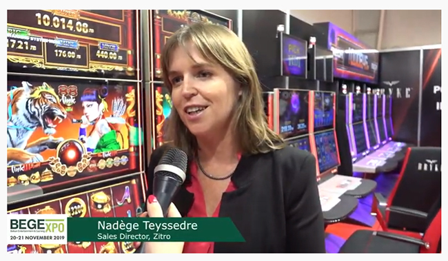 Fotograma del vídeo con la entrevista a Nadège Teyssedre, Directora de ventas de Zitro