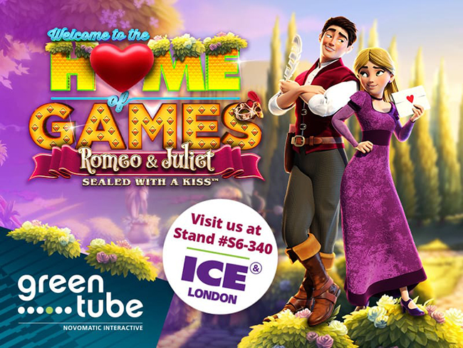 Invitación para el stand de Greentube de Novomatic en el ICE LONDON 2020