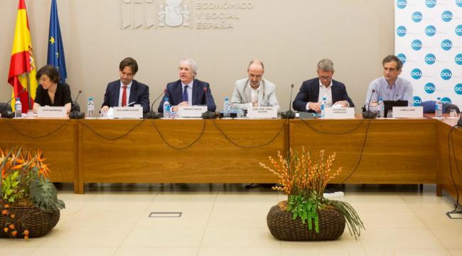 Imagen de la Jornada organizada por la OCU el pasado 7 de Mayo sobre “La publicidad y el acceso al juego” en la sede del Consejo Económico y Social de Madrid.