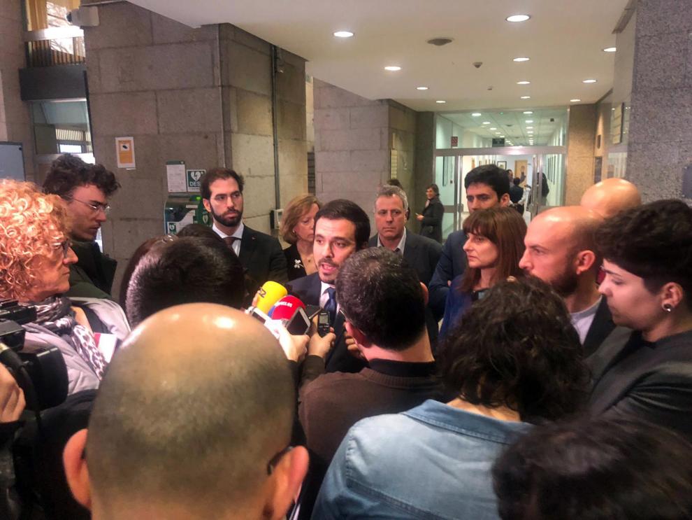 El ministro Alberto Garzón concede declaraciones a la prensa