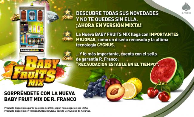  R. Franco renueva su imagen publicitaria en INFOPLAY.INFO con su BABY FRUITS MIX