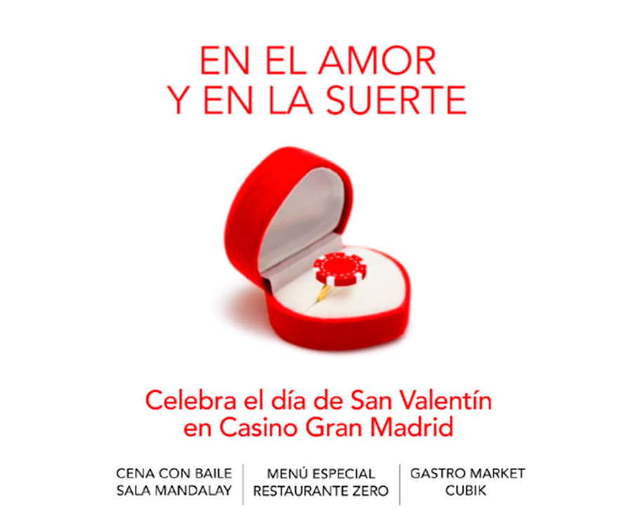 San Valentín en Casino Gran Madrid: una noche de romanticismo, alta gastronomía y mucho atrevimiento...