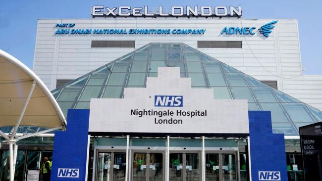 Hospital Nightingale en Londres (Fuente: SKYNEWS)