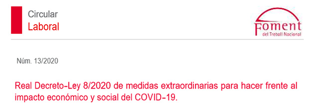 ANDEMAR Catalunya ofrece información detallada sobre medidas laborales establecidas en el Real Decreto por el impacto del Covid-19