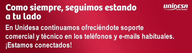 IMPORTANTE MENSAJE de UNIDESA: 
Renueva su imagen publicitaria con el mensaje 
