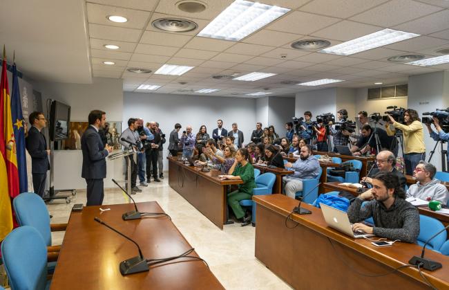 Reciente rueda de prensa del ministro Alberto Garzón