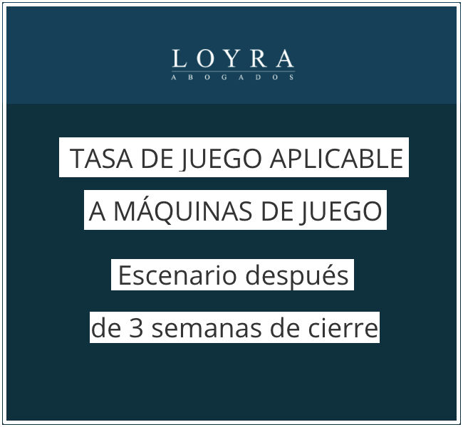 Loyra desgrana cómo está quedando el cuadro autónomico de ayudas tributarias al sector: hoy, la tasa de juego aplicable a las máquinas de juego
