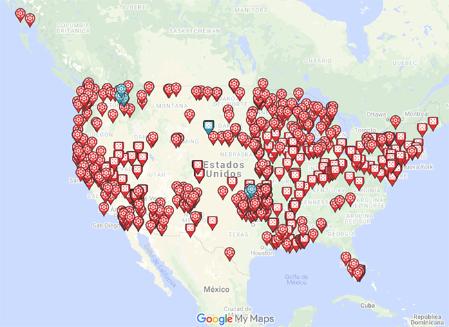 Interactive map that updates the reopening of casinos