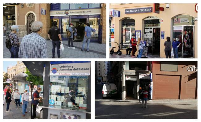  Muchas colas y 'ganas de jugar' en las administraciones de lotería de toda España