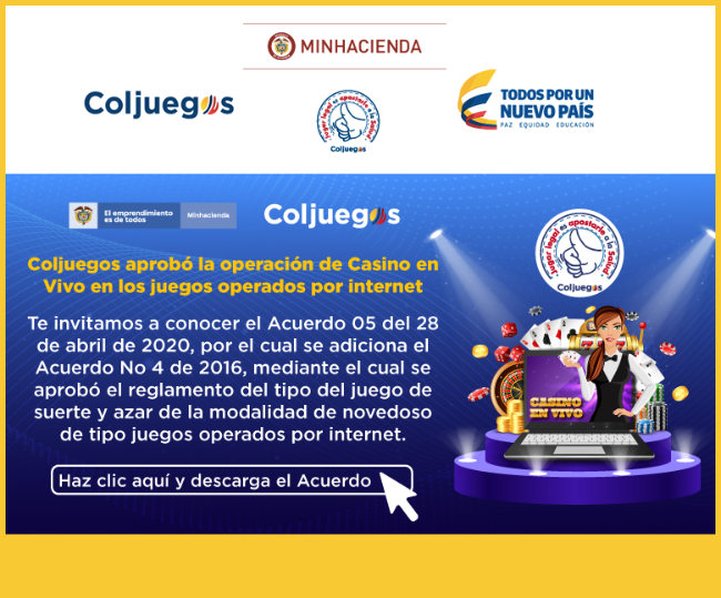Coljuegos incorpora la modalidad "live casino" a la oferta de productos regulados de juego online en Colombia