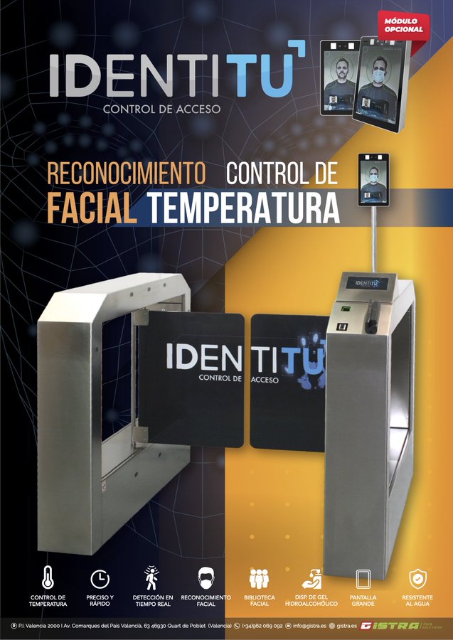 GISTRA lanza nueva versión IDENTITU con sistema de puertas automáticas, reconocimiento facial y control de temperatura