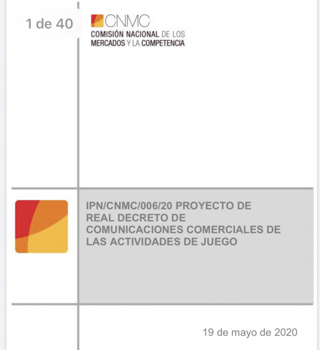 Lo más destacado del informe de la CNMC sobre el proyecto que regulará la publicidad del Juego Online, de la ONCE y Loterías y Apuestas del Estado