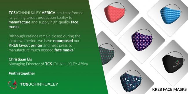 Mascarillas fabricas por TCSJOHNHUXLEY AFRICA