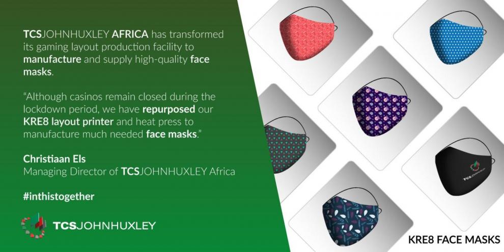 TCSJOHNHUXLEY AFRICA ha transformado su instalación de producción de diseño de juegos para fabricar y suministrar mascarilas de alta calidad (Fotos)