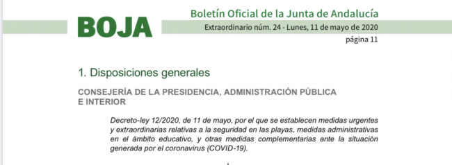 ANDALUCÍA
Aplazamiento de pagos del 1T hasta el 20 de julio