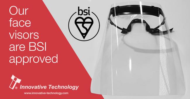  Innovative Technology Face Visors receive approval from the British Standards Institution