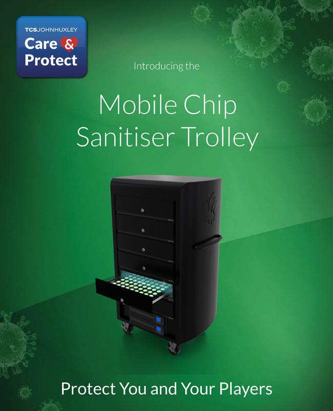 Mobile Chip Sanitizer Trolley by TCSJOHNHUXLEY (Image show UV-C light for illustration purposes only. No actual light is visible)