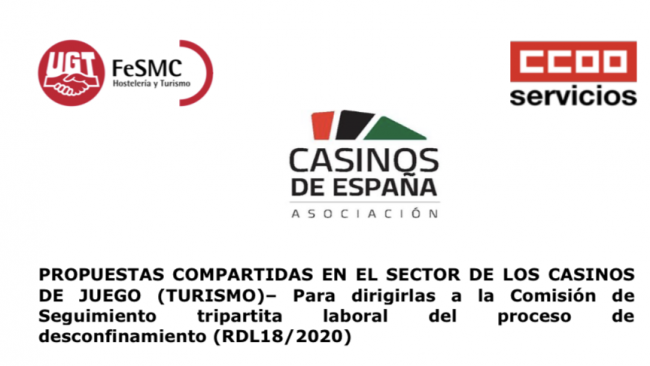 UGT firma el primer acuerdo de defensa del sector de casinos ante la crisis provocada por la pandemia de COVID-19