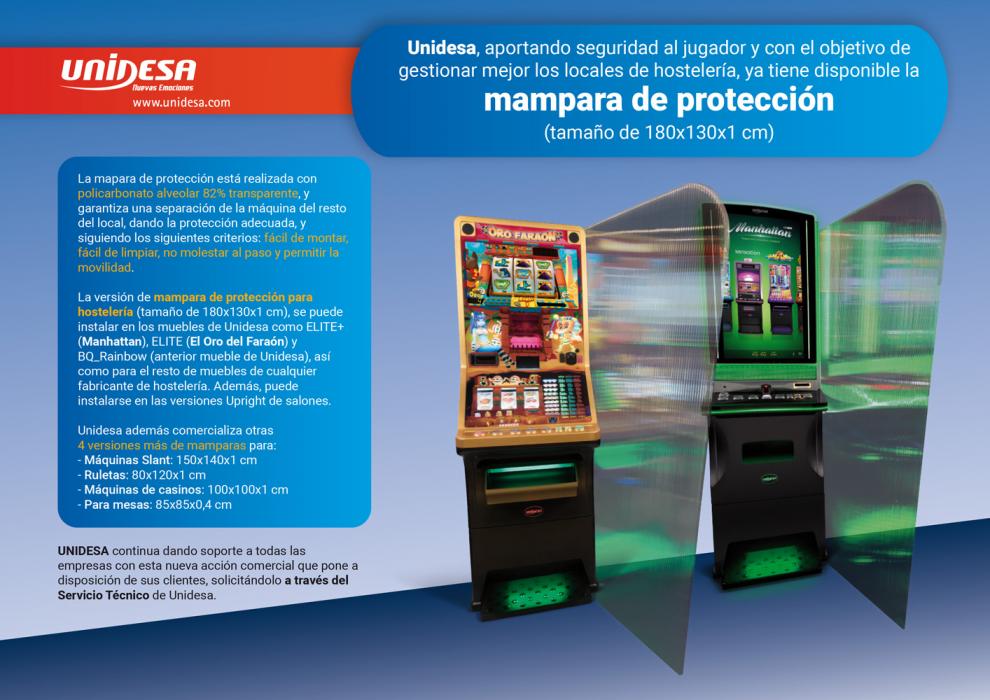 UNIDESA lanza las MAMPARAS de protección Disponibles para cualquier producto de Hostelería, Salas y Casinos