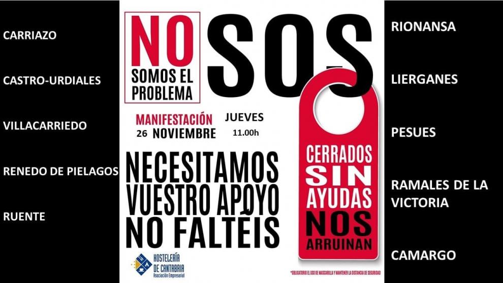 Cantabria organiza HOY 10 concentraciones en 10 municipios en su lucha por la Hostelería