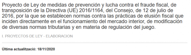 El Juego en el Proyecto de Ley contra el fraude fiscal: Memoria de impacto y Dictamen del Consejo de Estado