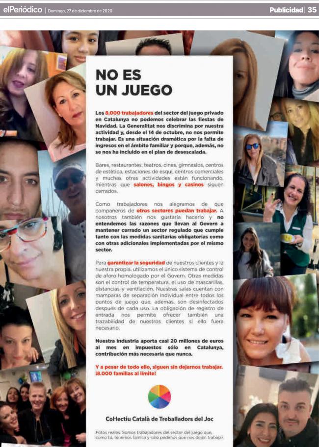  Workers in the Catalan gaming sector launch the campaign: 