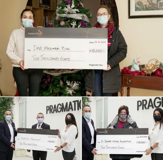 PRAGMATIC PLAY donated € 30,000 to the main Maltese NGOs during Christmas