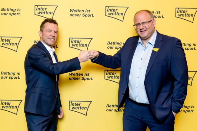 From left to right - Lothar Matthäus and Stefan Sulzbacher (CEO Interwetten)