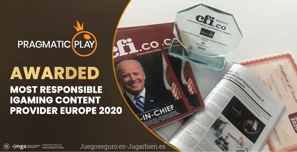 PRAGMATIC PLAY obtiene el premio CFI.CO como el Proveedor de Contenidos de iGaming más responsable de Europa