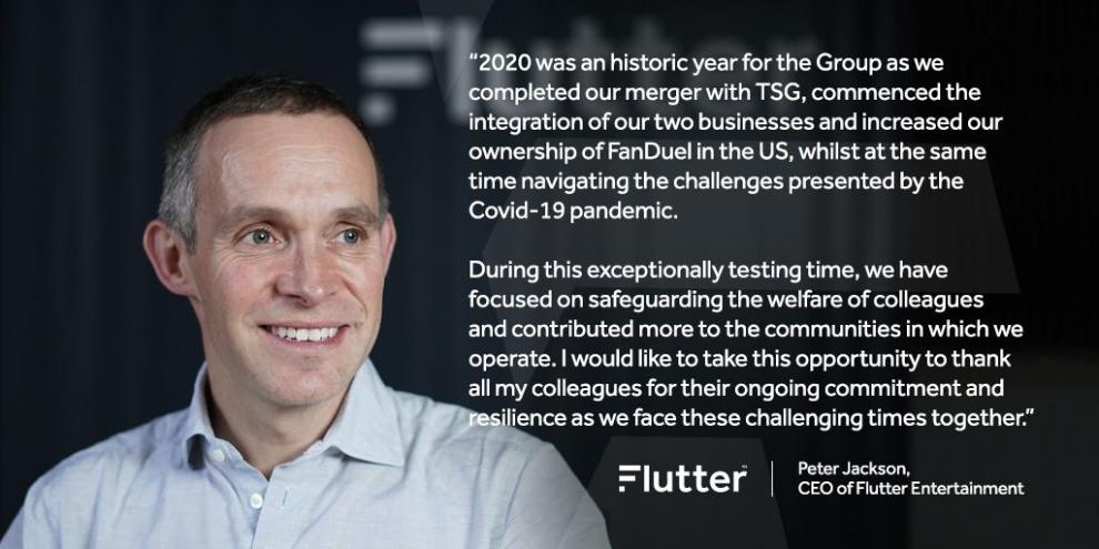 Flutter Entertainment reportó ganancias de £ 1.4 mil millones durante el 2020 gracias a la incorporación del Grupo Stars