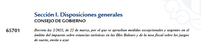 Tasas de juego bonificadas en Baleares
