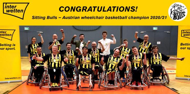  Sitting Bulls, patrocinados por INTERWETTEN,  equipo campeón de baloncesto en silla de ruedas