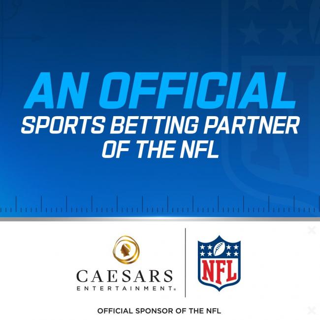 Caesars Entertainment, nuevo socio oficial de apuestas deportivas de la NFL