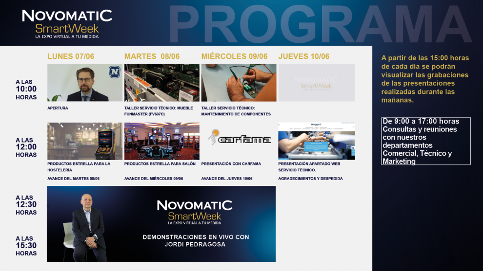 NOVOMATIC: Demostraciones en vivo con Jordi Pedragosa para la Expo Virtual