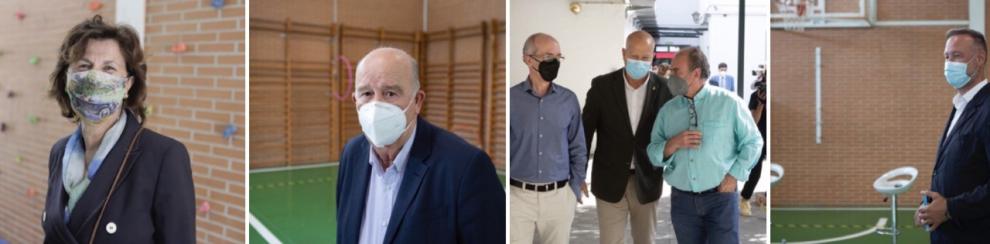 De izq a der., la directora Consuelo Pradilla; el presidente de FAJER, Francisco Abad; el profesor Paco Rico (con camisa azul) y Pedro García Aguado, el presentador