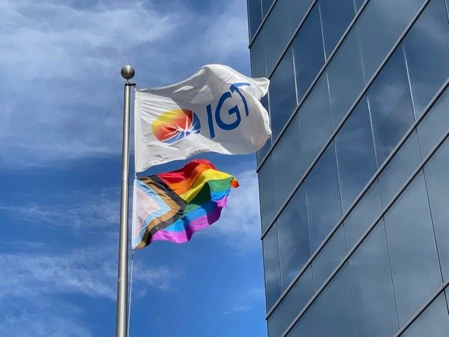  IGT celebrates Pride Month with the flag at the top of its offices