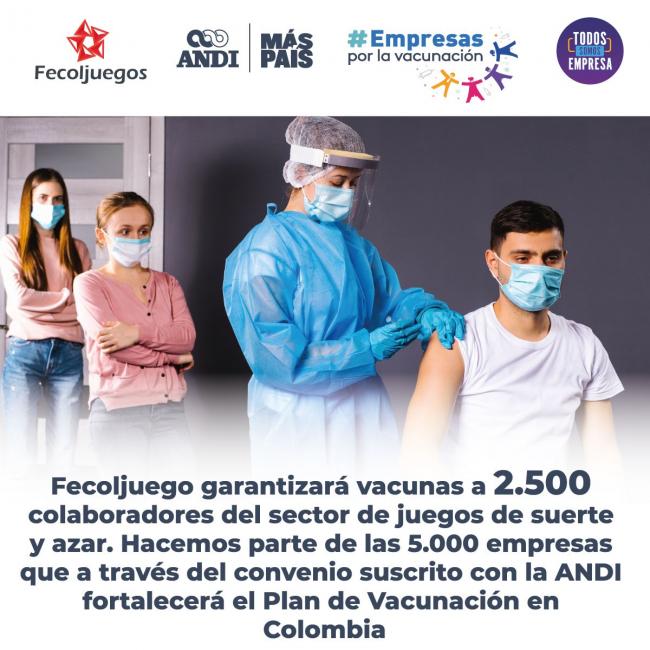 Fecoljuegos iniciará vacunación para 2.500 colaboradores de la industria de juegos 