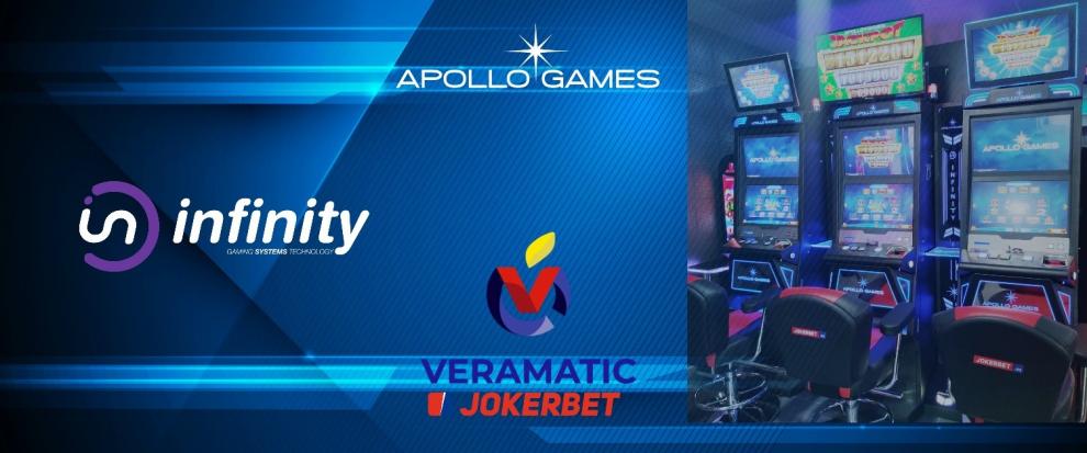 INFINITYGAMING comienza el despliegue de sus APOLLO GAMES en los salones JOKERBET tras el acuerdo con el Grupo VERAMATIC 