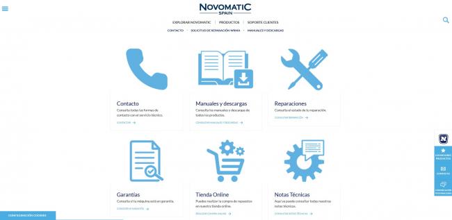 NOVOMATIC SPAIN INAUGURA un espacio dedicado al Servicio de Postventa en la web
