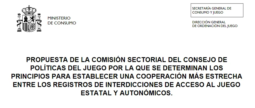 Propuesta de acuerdo de la comisión sectorial del Consejo de Políticas del Juego