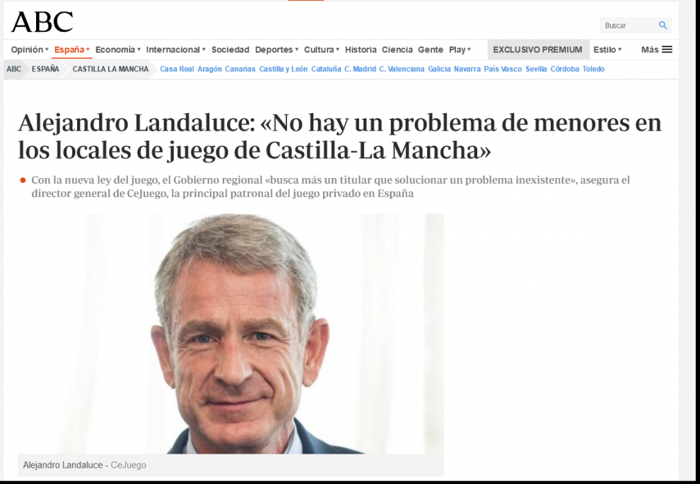 Alejandro Landaluce, entrevista en ABC sobre la regulación en Castilla-La Mancha
