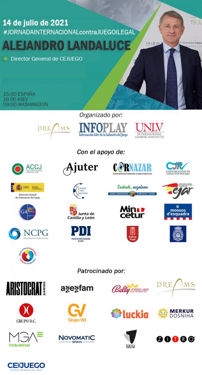 CEJUEGO (CIRSA, CODERE, GRUPO D.C, LUCKIA, ORENES, R. FRANCO y SERVIMATIC) intervendrá en la Segunda Jornada Internacional contra el Juego ilegal