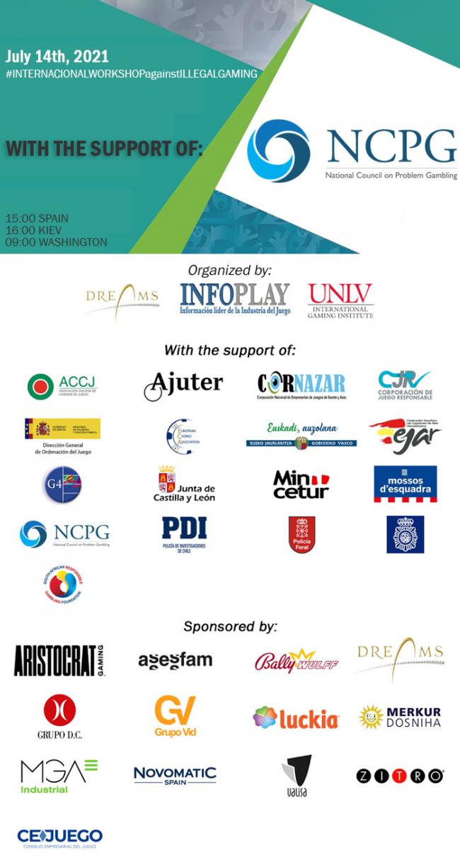  The emblematic National Council on Problem Gambling of the United States (NCPG) joins the institutional support of the International Workshop against Illegal Gaming
