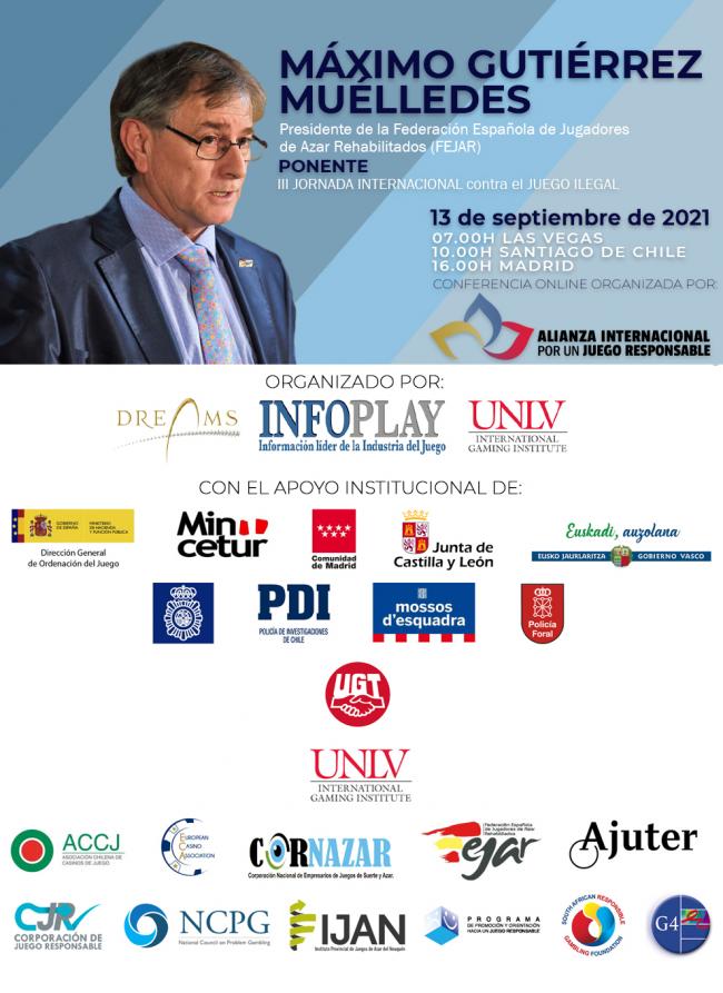 El presidente de FEJAR, Máximo Gutiérrez, ponente en la Tercera Jornada Internacional contra el Juego Ilegal