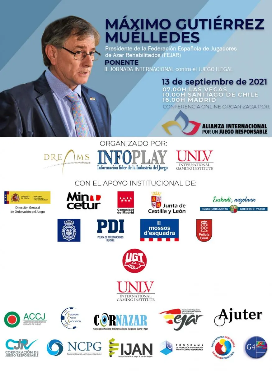 El presidente de FEJAR, Máximo Gutiérrez, ponente en la Tercera Jornada Internacional contra el Juego Ilegal
