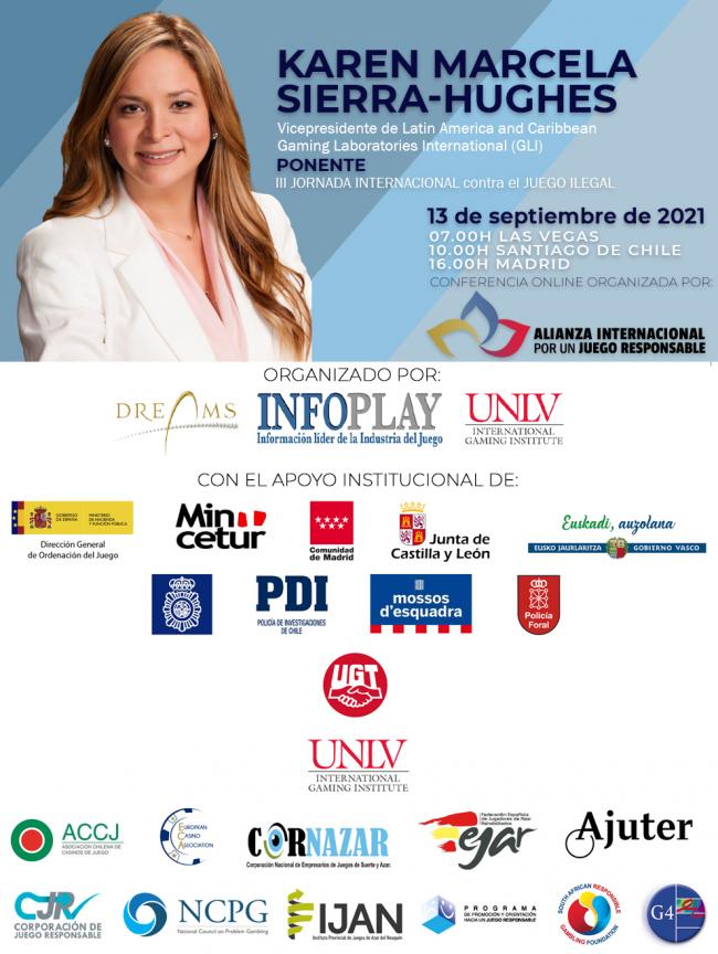  Karen Marcela Sierra-Hughes (GLI) will have an outstanding participation in the Third International Workshop against Illegal Gaming
